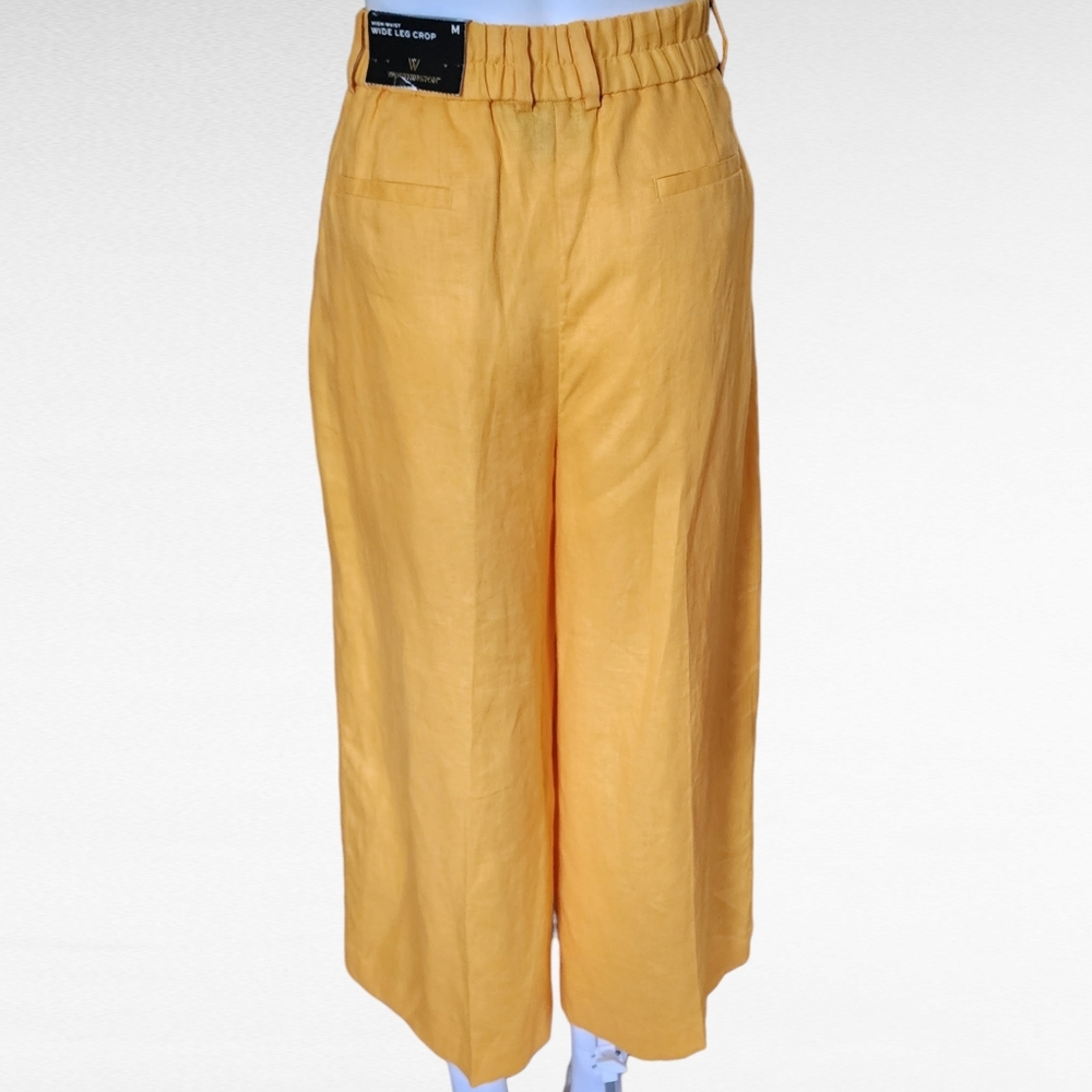 Worthington California Gold Linen Wide Leg Crops Size Medium - Picture 5 of 7